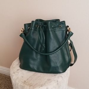 ORA DELPHINE, Green, leather shoulder bag